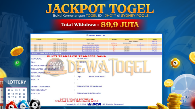 bukti jp dewatogel #799